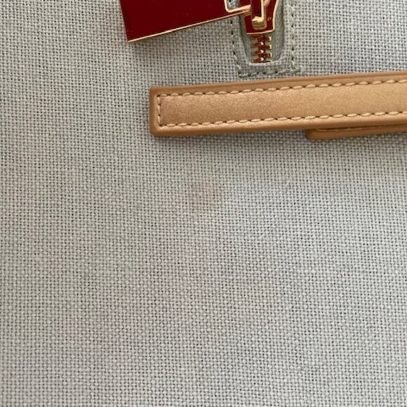 SPARTINA 449 beach life Beaded Coral Linen Blue Gold Tote Shoulder Bag - Picture 14 of 17